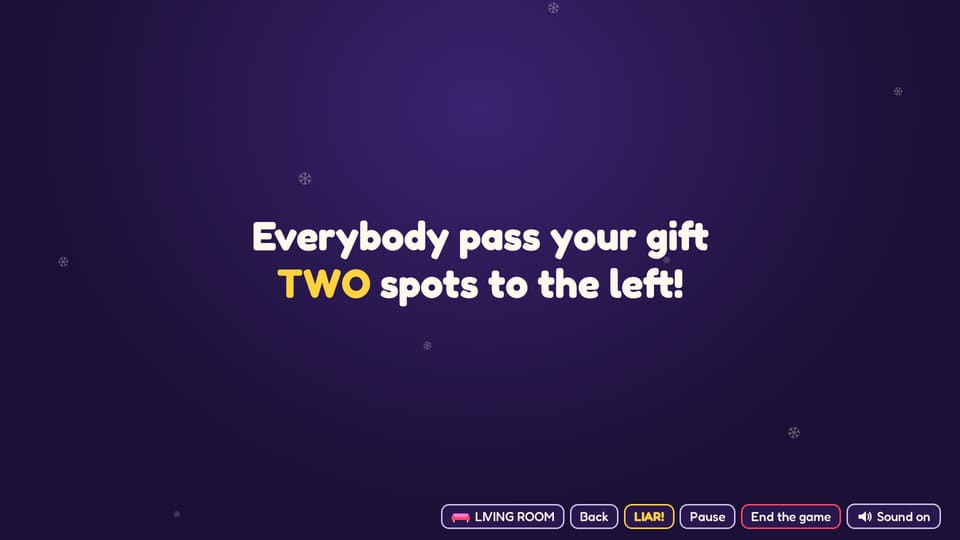A game instruction on screen