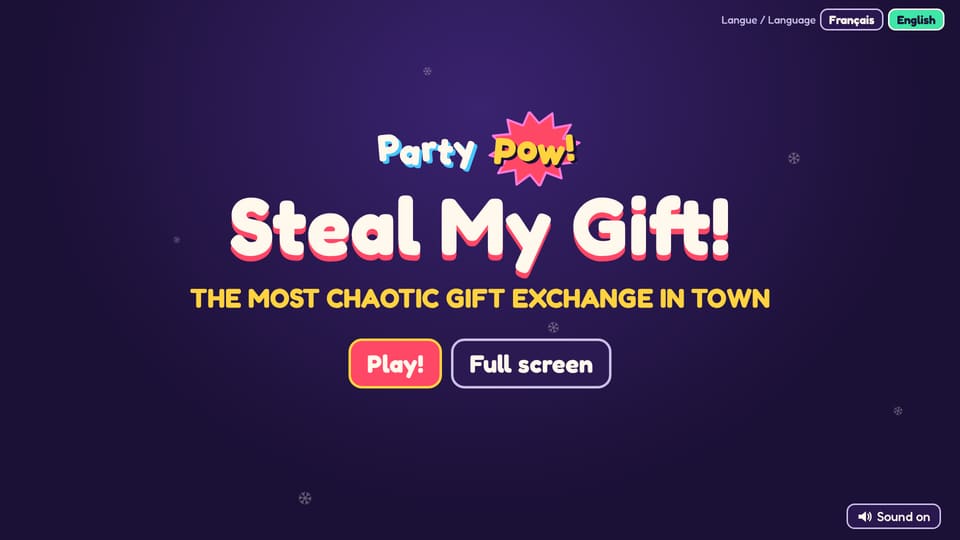The title screen of Steal My Gift!